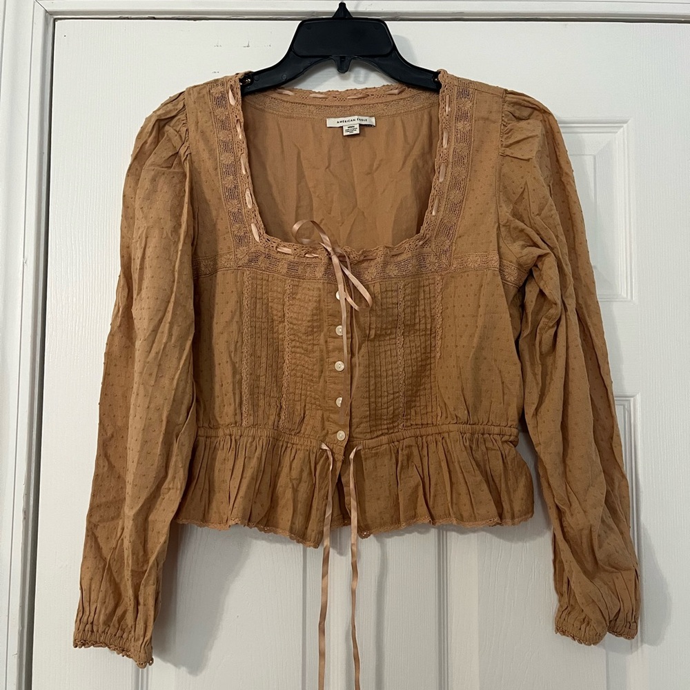 American Eagle Outfitters Tan Blouse